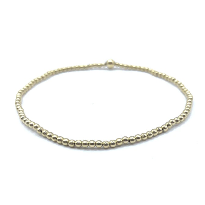 2mm Gold Filled Waterproof Karma Bracelet (with single 4mm)