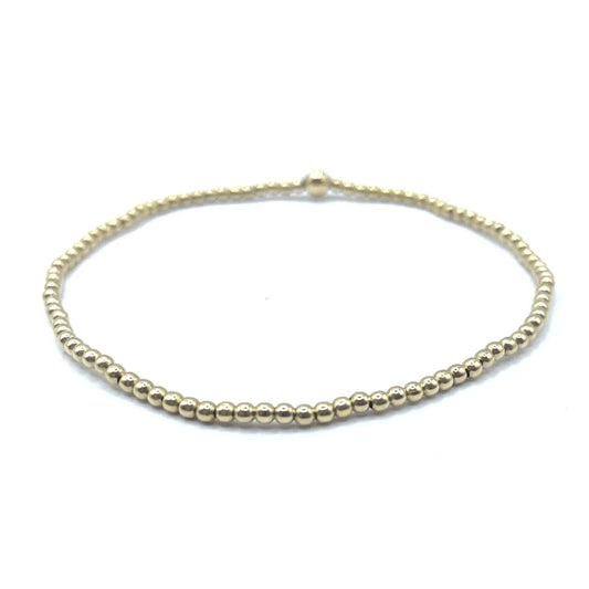 2mm Gold Filled Waterproof Karma Bracelet (with single 4mm)