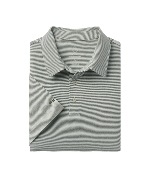 SSCO Heather Madison Stripe Polo - Dusty Olive
