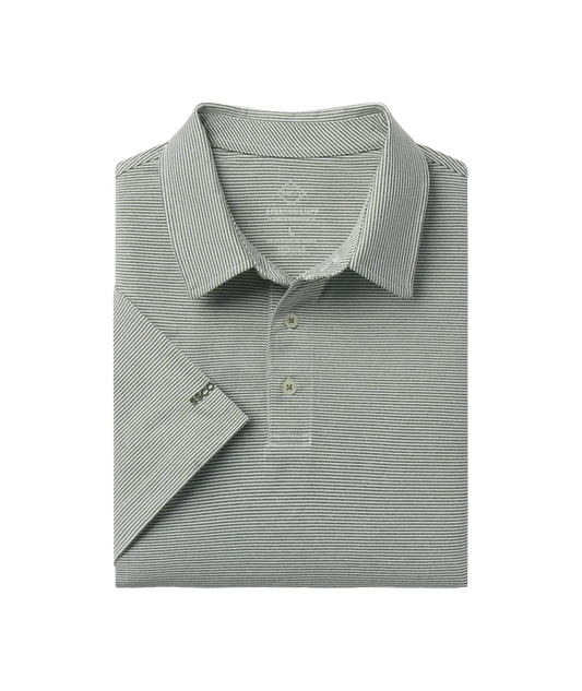 SSCO Heather Madison Stripe Polo - Dusty Olive