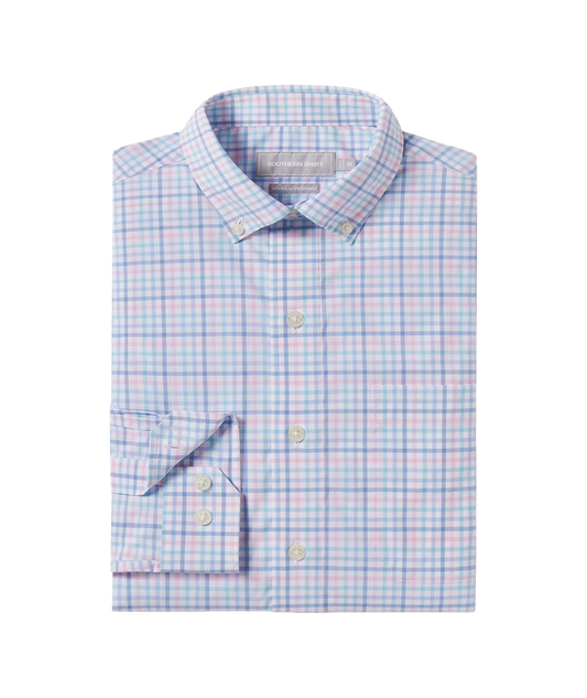 Samford Check Button Up - Hydrangea