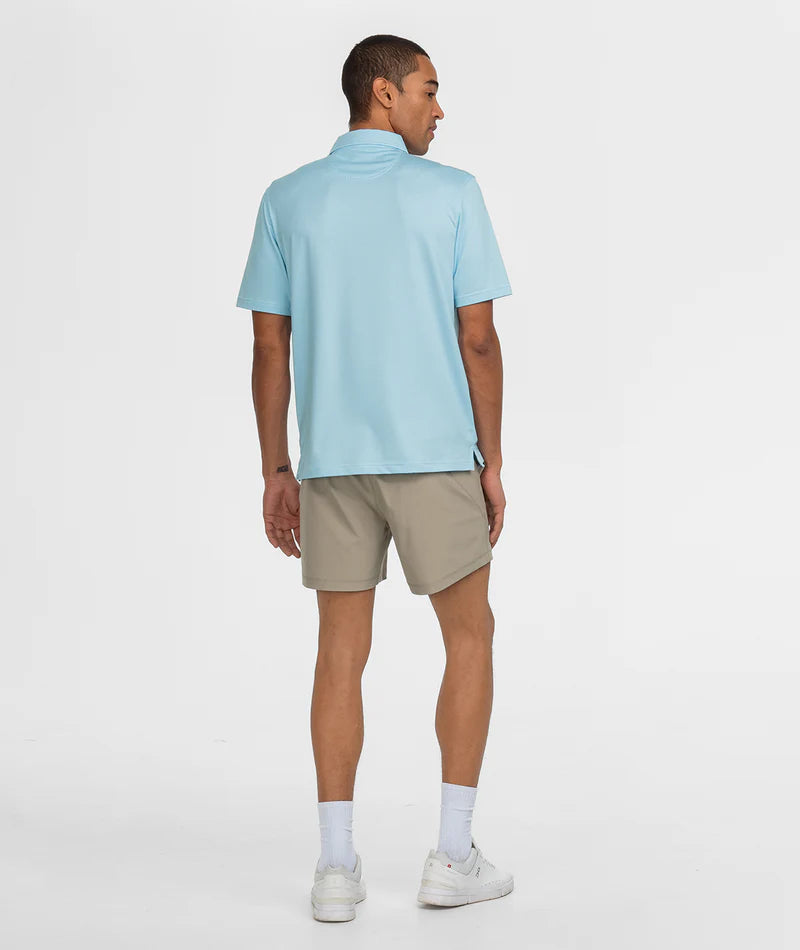 Heather Madison Stripe Polo - Alaskan Blue