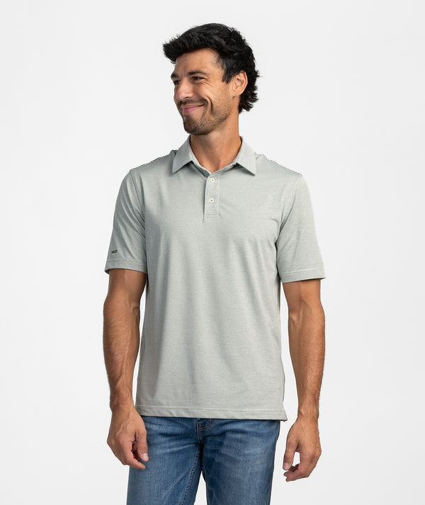 SSCO Heather Madison Stripe Polo - Dusty Olive