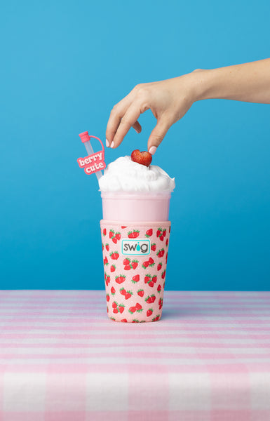 Swig Medium Iced Cup Coolie - Strawberry Shortcake