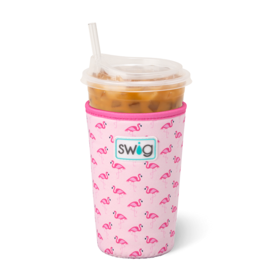 Swig Medium Iced Cup Coolie - Flamingos