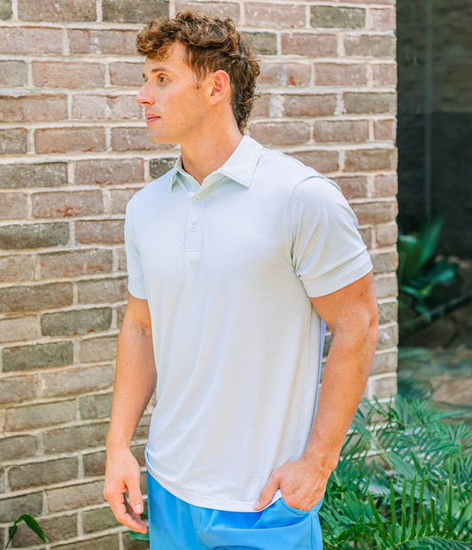 Heather Madison Stripe Polo - Chalky Mint