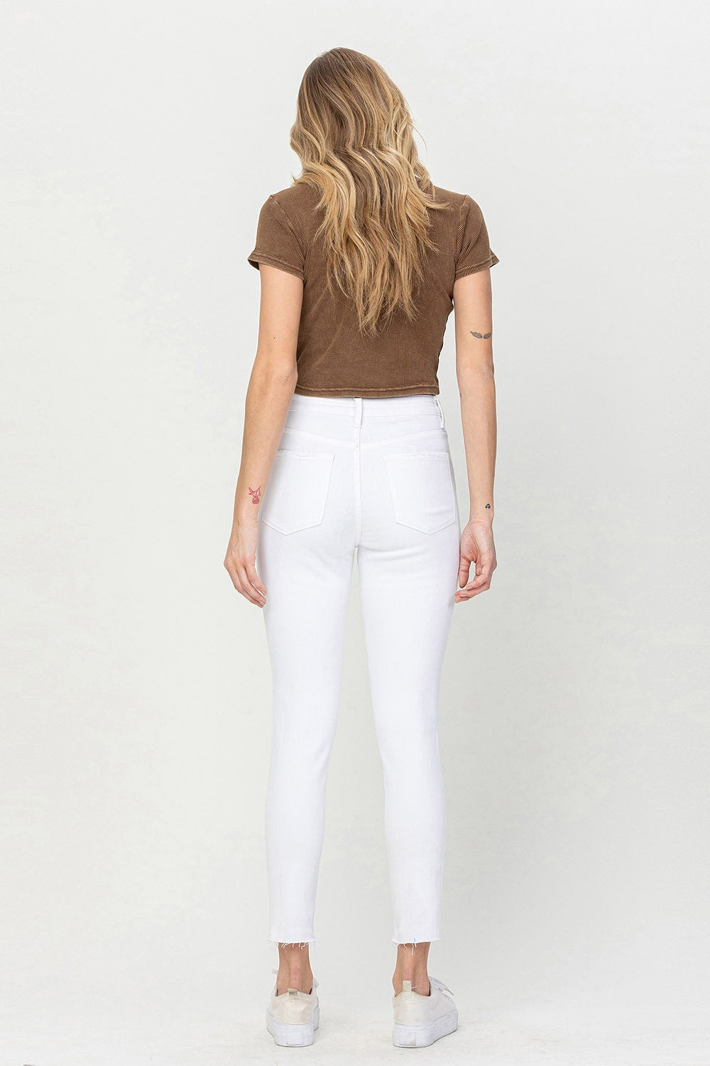 Vervet Haylie White Crop Skinny Jeans