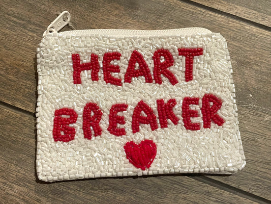Heart Breaker Beaded Pouch