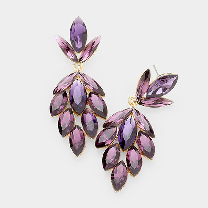 Amethyst Marquise Cluster Formal Earring