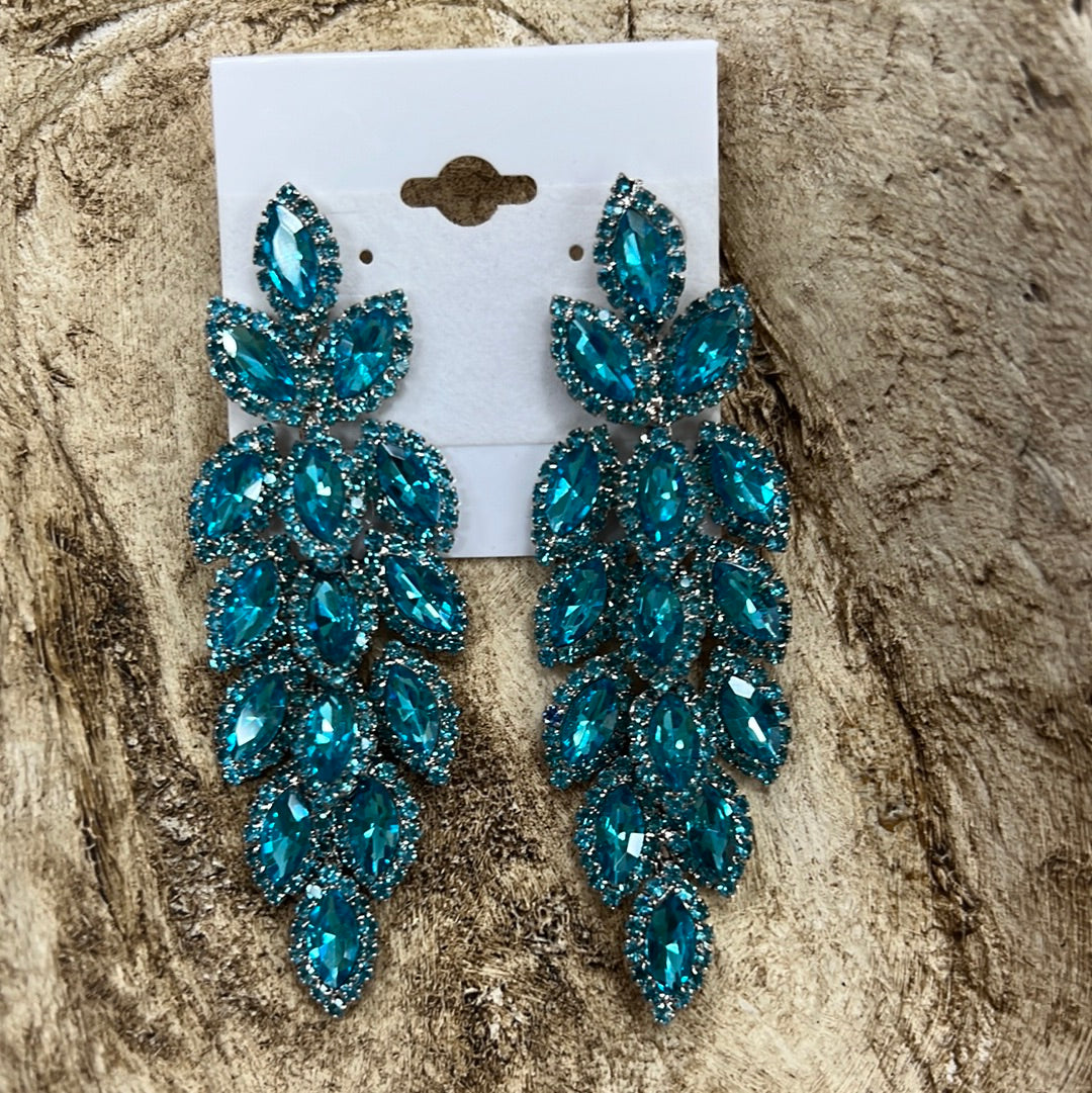 Formal Earrings Light Blue Scale Earrings (21b)