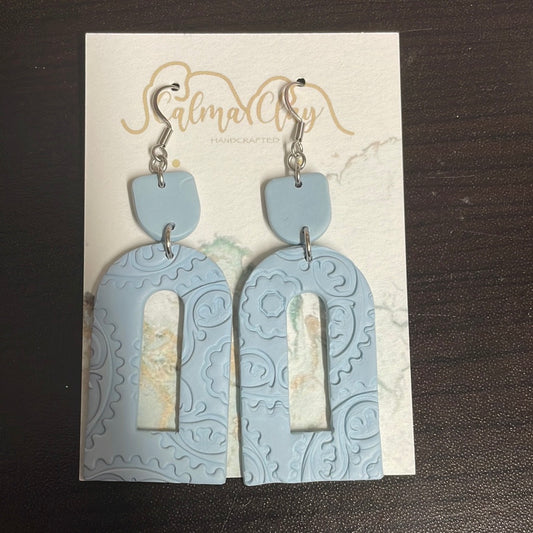 Calma Clay Blue Paisley Dangle