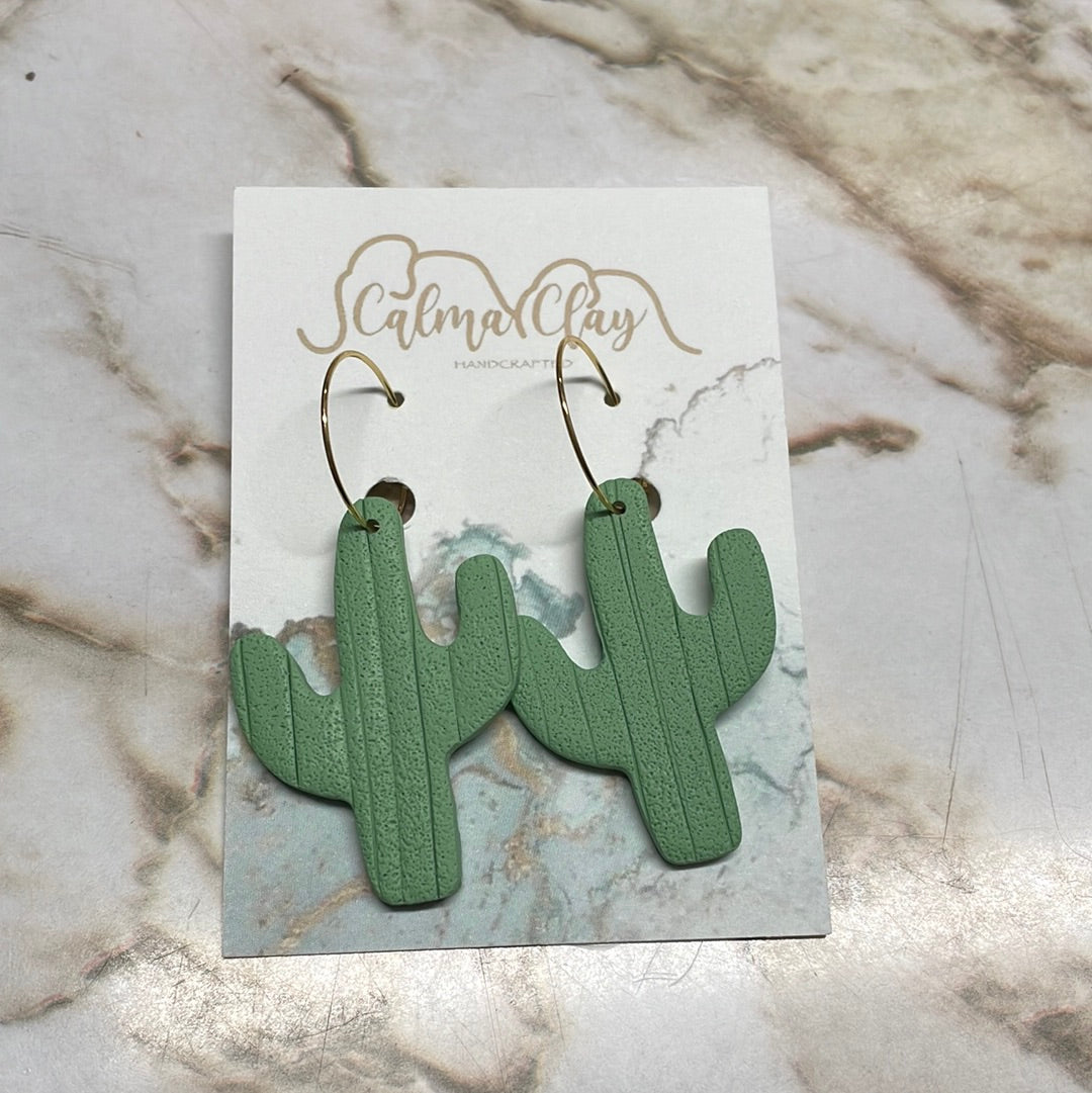 Calma Clay Cactus with Gold Hoop