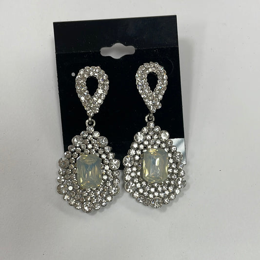 Formal Earrings Silver and Lt Blue Bubble