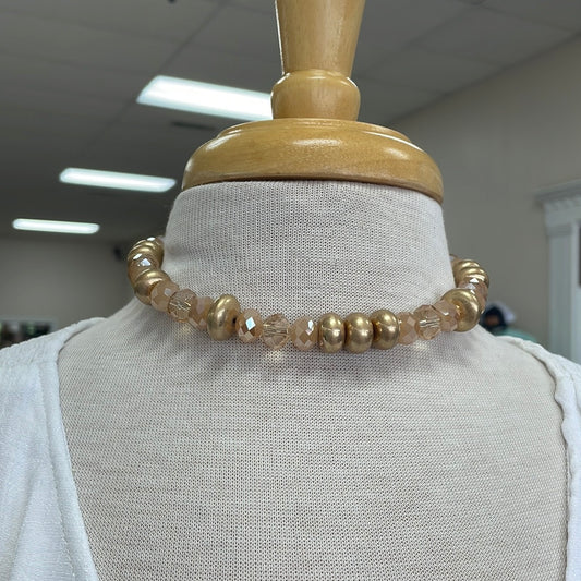 Gold and Crystal Beaded Necklace