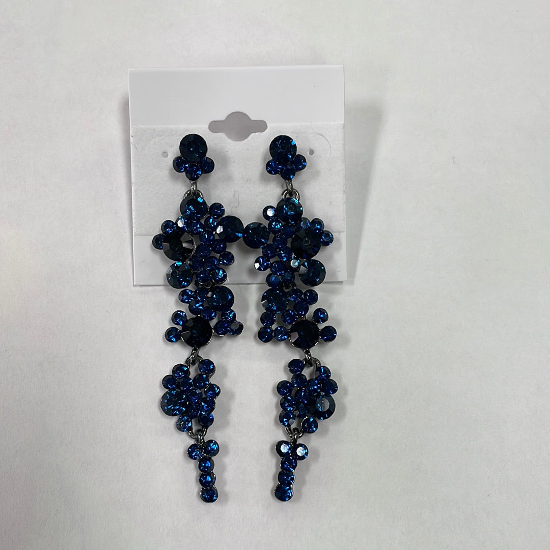 Formal Earrings Navy Blue Bubble