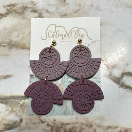 Calma Clay Double Drop Lavender Earrings