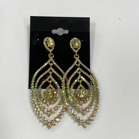 Formal Earrings Gold AB Peacock