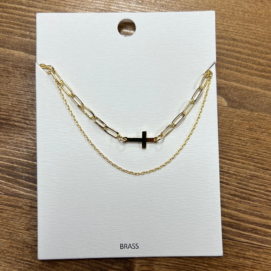 Gold Cross Chain Necklace