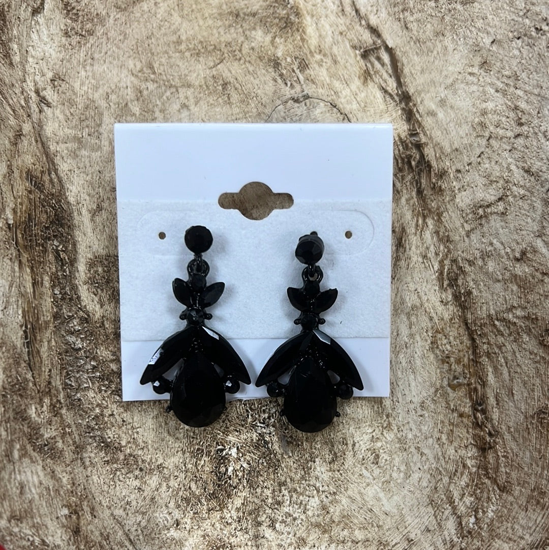 Formal Earrings Mini Bumble Bee Black Earrings (21b)