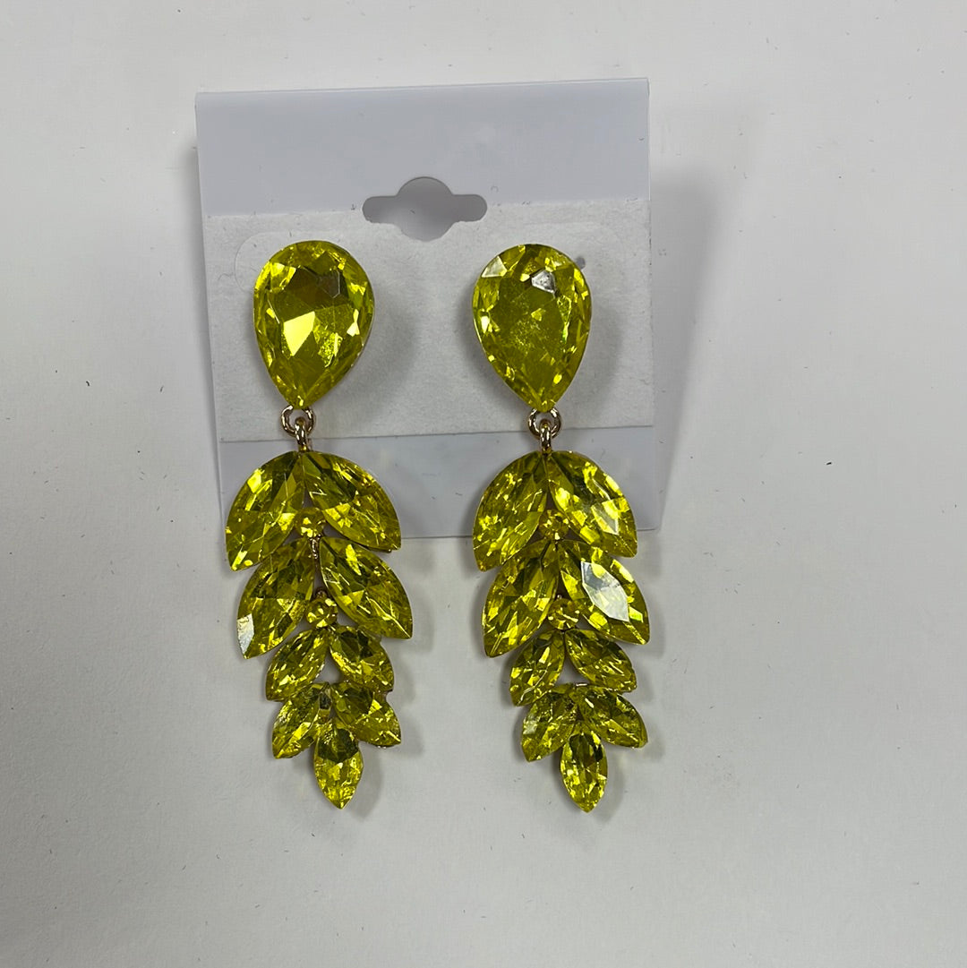 Formal Earrings Yellow Teardrop and Marquis