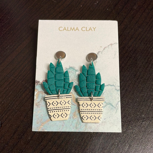 Calma Clay Potted Aztec Succulent