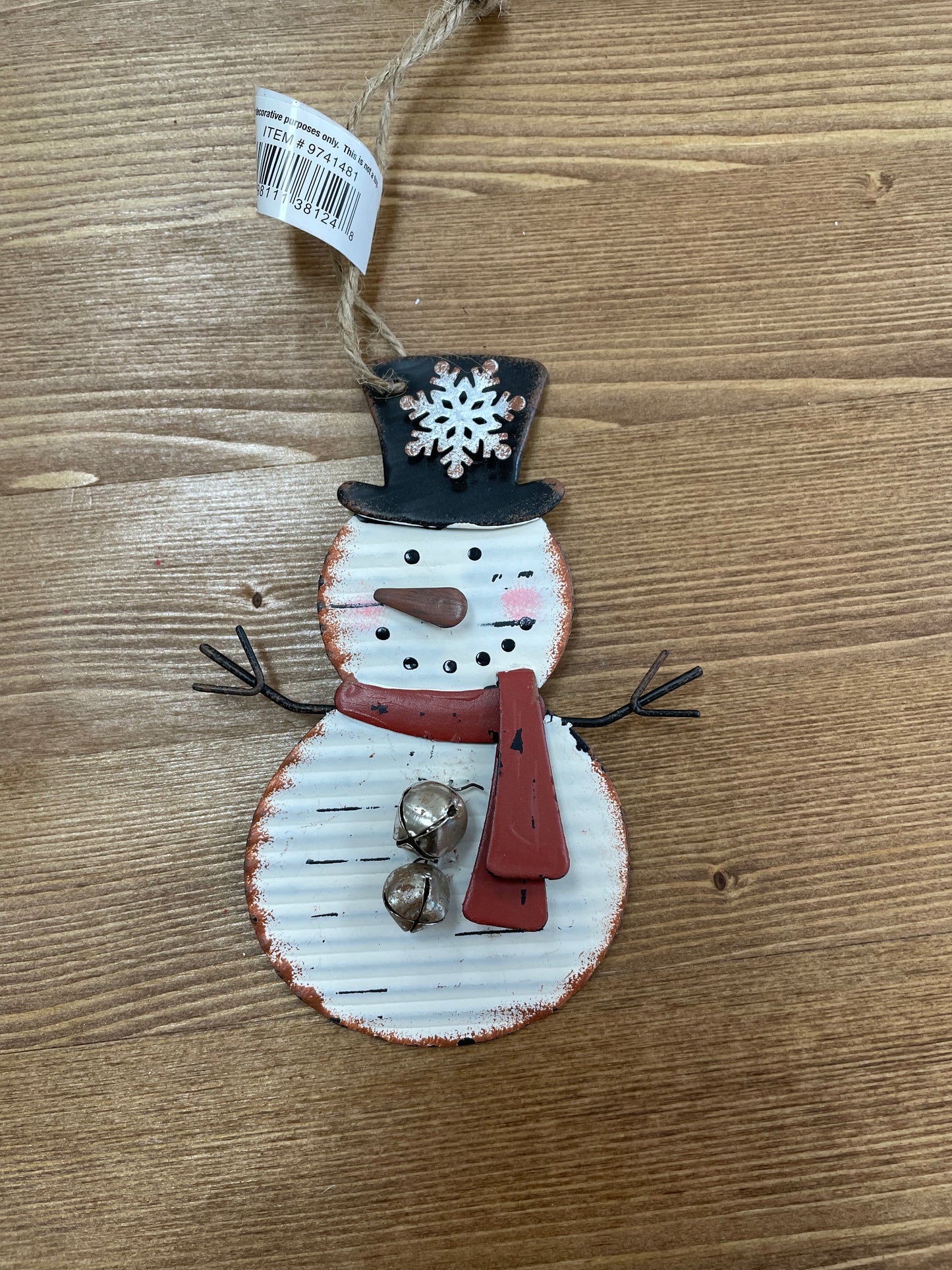 Snowman Ornament with Red Scarf