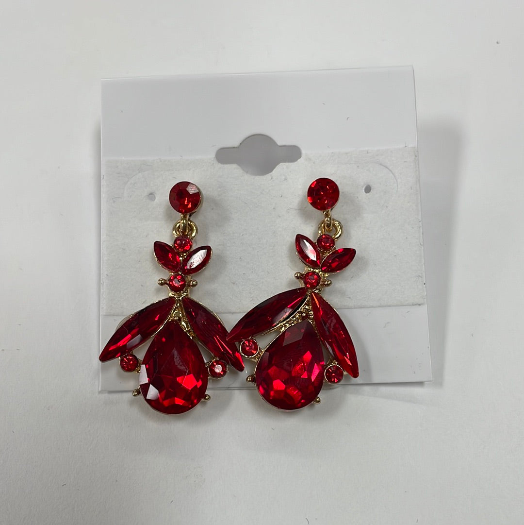 Formal Earrings Red Bumble Bee